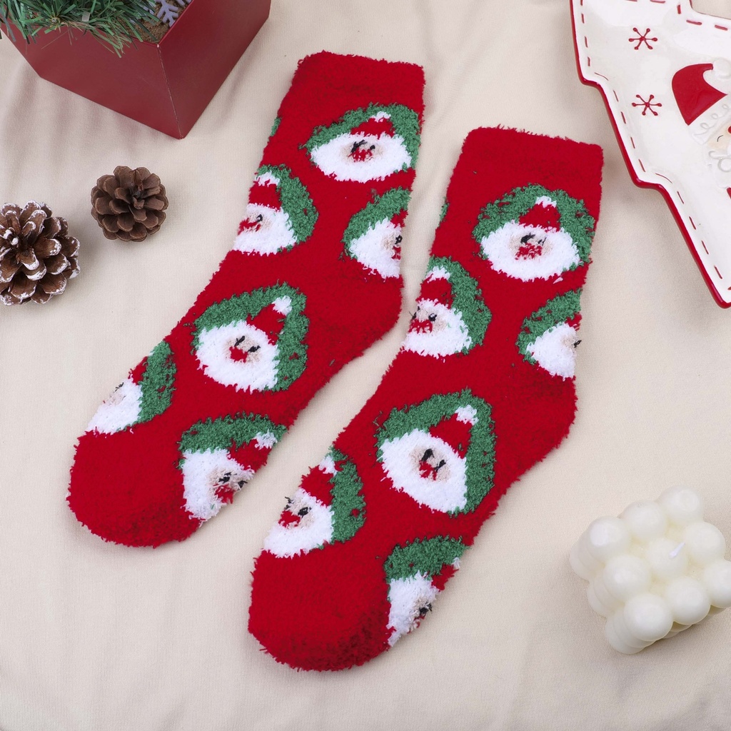 Coral Fleece Christmas Stocking - 4