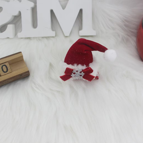Christmas Series Old Man and Hat Fabric Hairpin