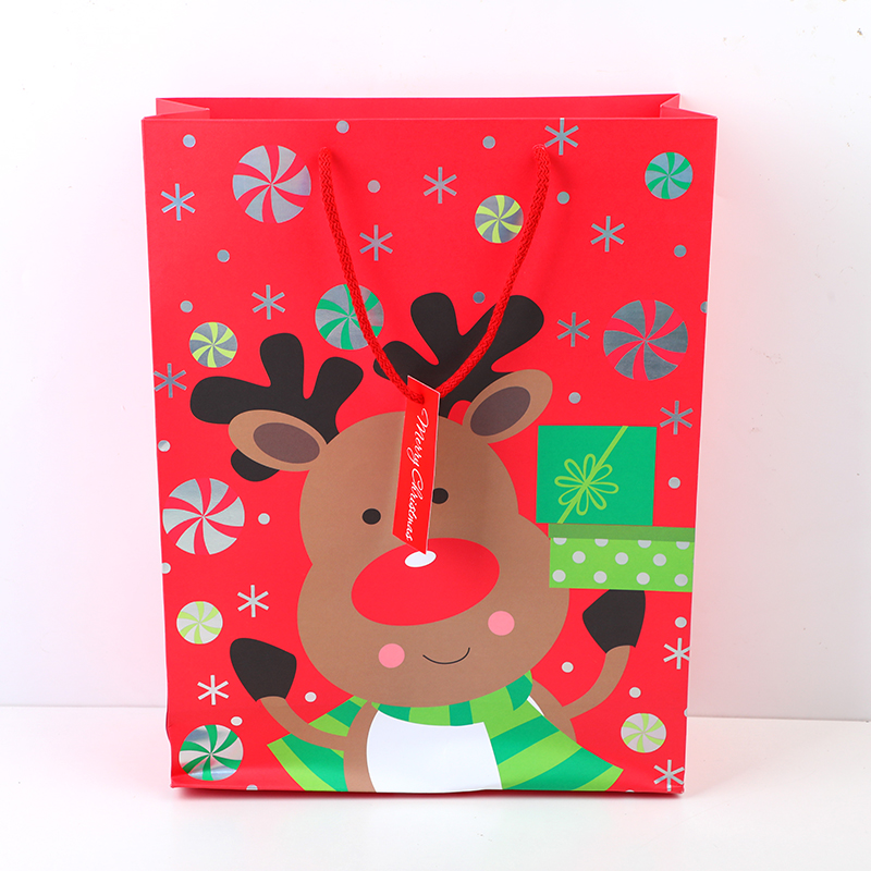 Snow night christmas series vertical gift bag-L