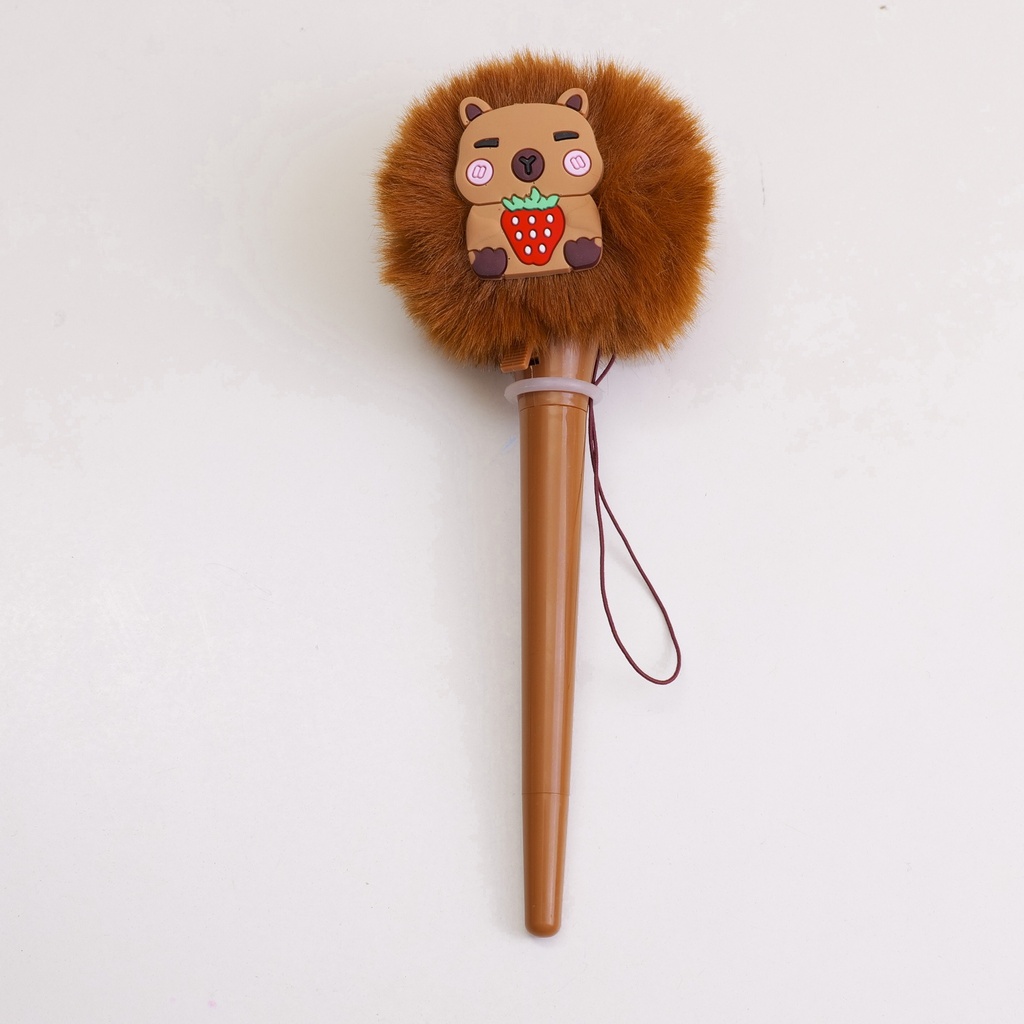 Capybara Series - Plush Bouncing Patch Creative Gel Pen - Black Refill