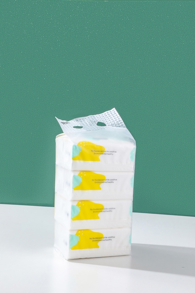 Raw wood pulp tissue 4 pack set