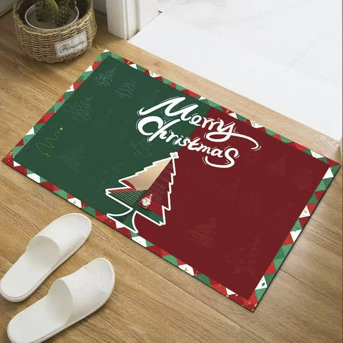 Christmas Plaid Bathroom Mat