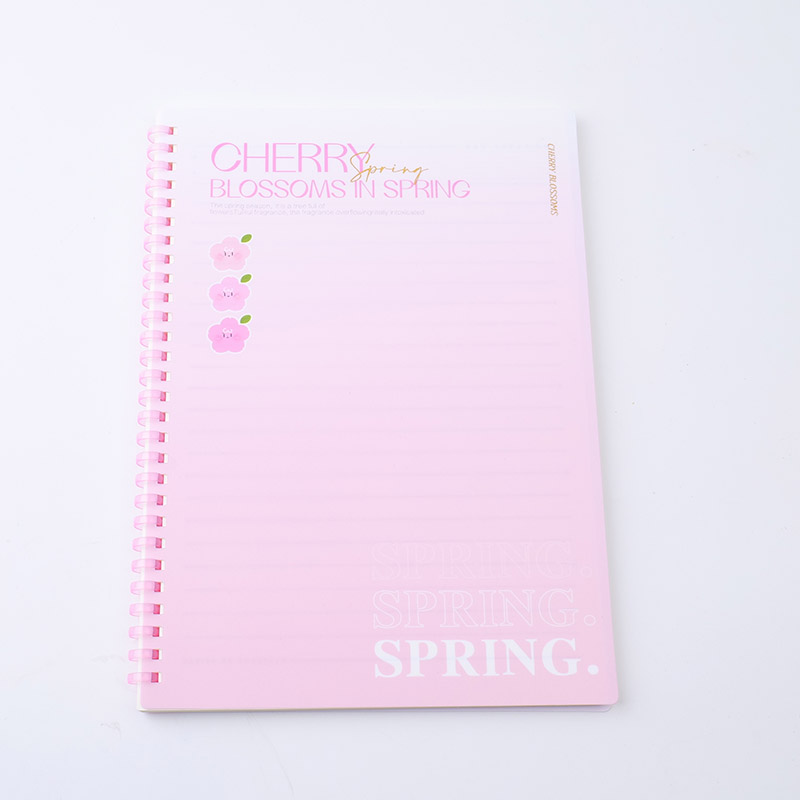 Pink Cherry Blossom Series -A5PPSoftThreadLoopNotebook(68PCSinnerpaeshorizontalline)