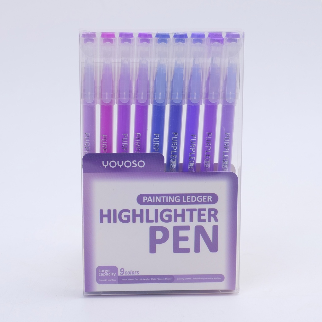 Monet Purple painting ledger highlighter pen 9PCS