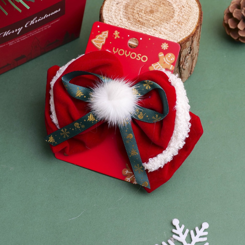 Christmas series bow tie fabric hair clip