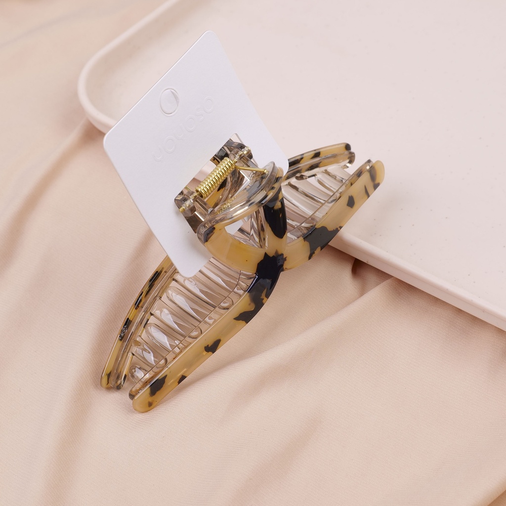 Leopard print series cross acrylic claw clamp -14cm