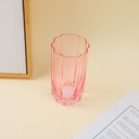 Floral rim glass cup-large (pink)