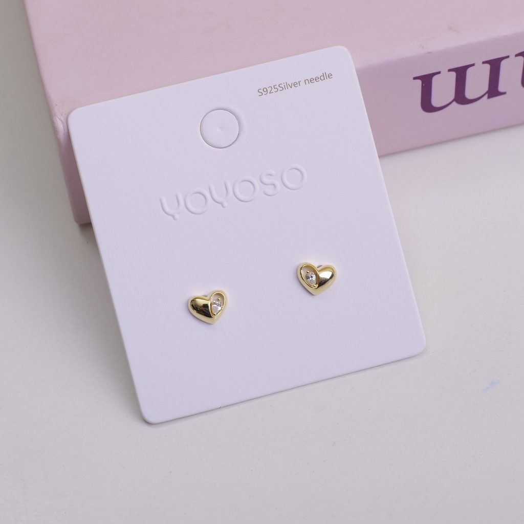 Rhinestone Heart-shaped Stud Earrings