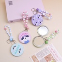 Hanging round mirror, cute dog