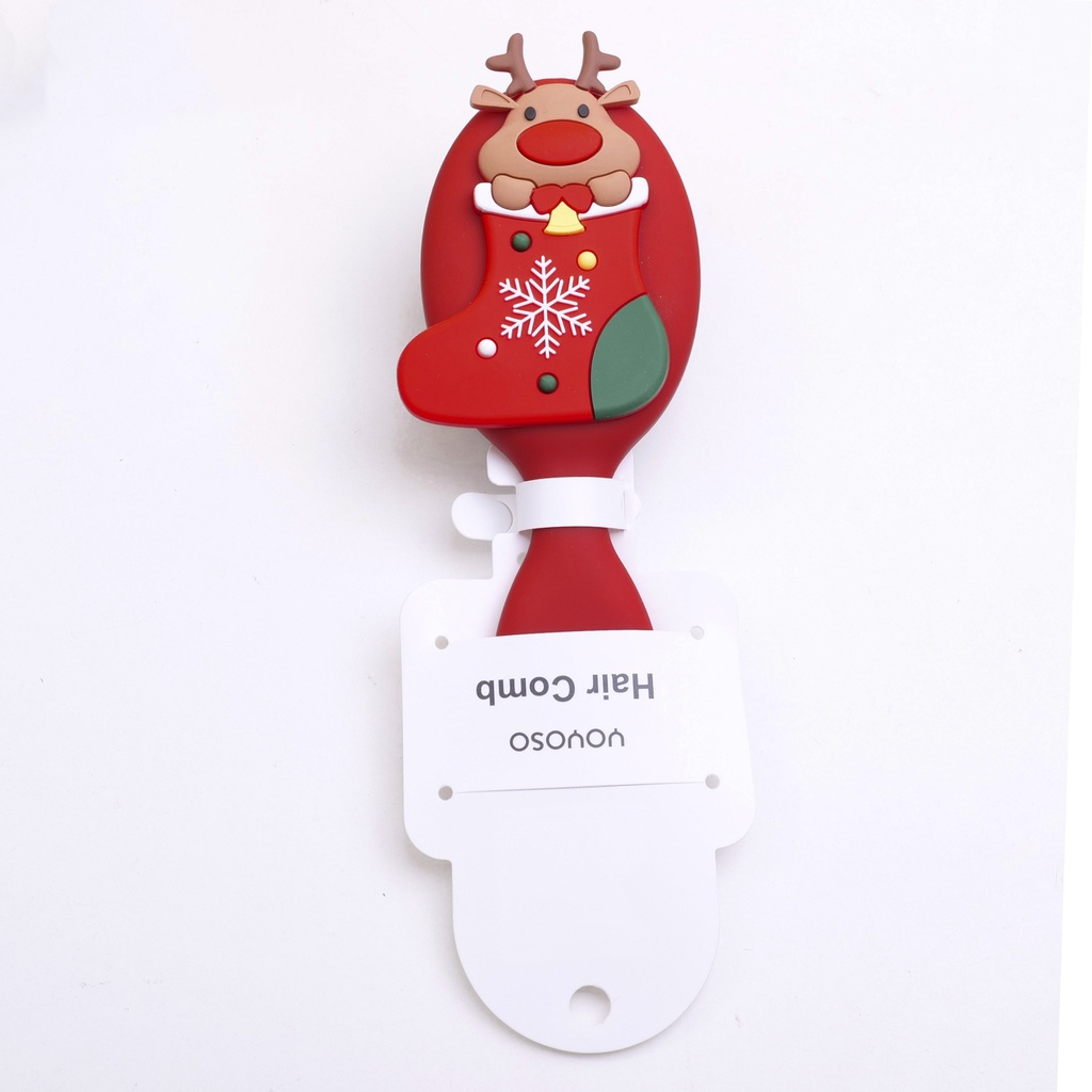 Christmas series -Red Christmas Socks Mini Air Cushion Comb