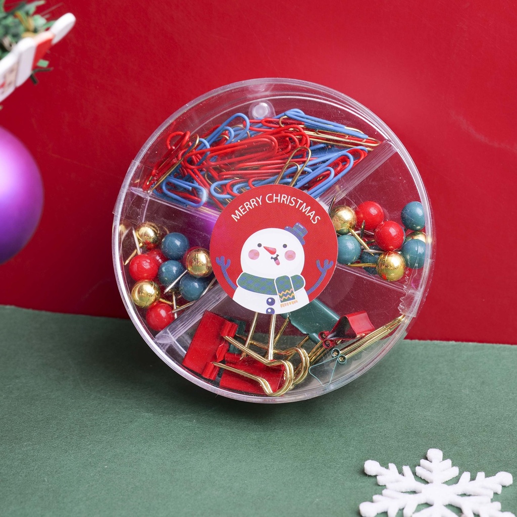 Christmas series four compartment box stationery set-96pcs
