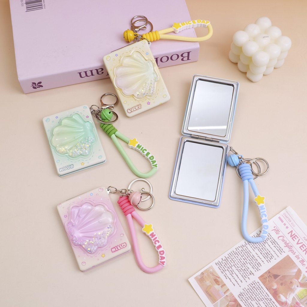 Hanging oil immersed square mirror - Colorful Shell