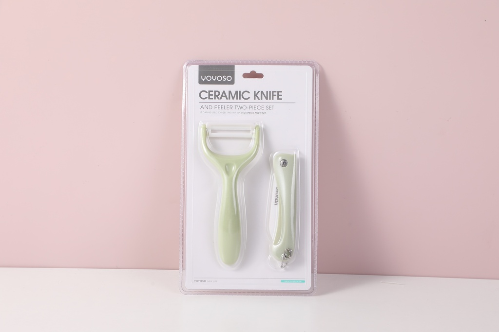 Ceramic knife and peeler two-piece set