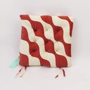 Milk velvet print wavy cushion - orange