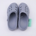 Simple solid color oval men's perforated shoes gray 42