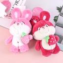Cute strawberry bunny standing plush pendant