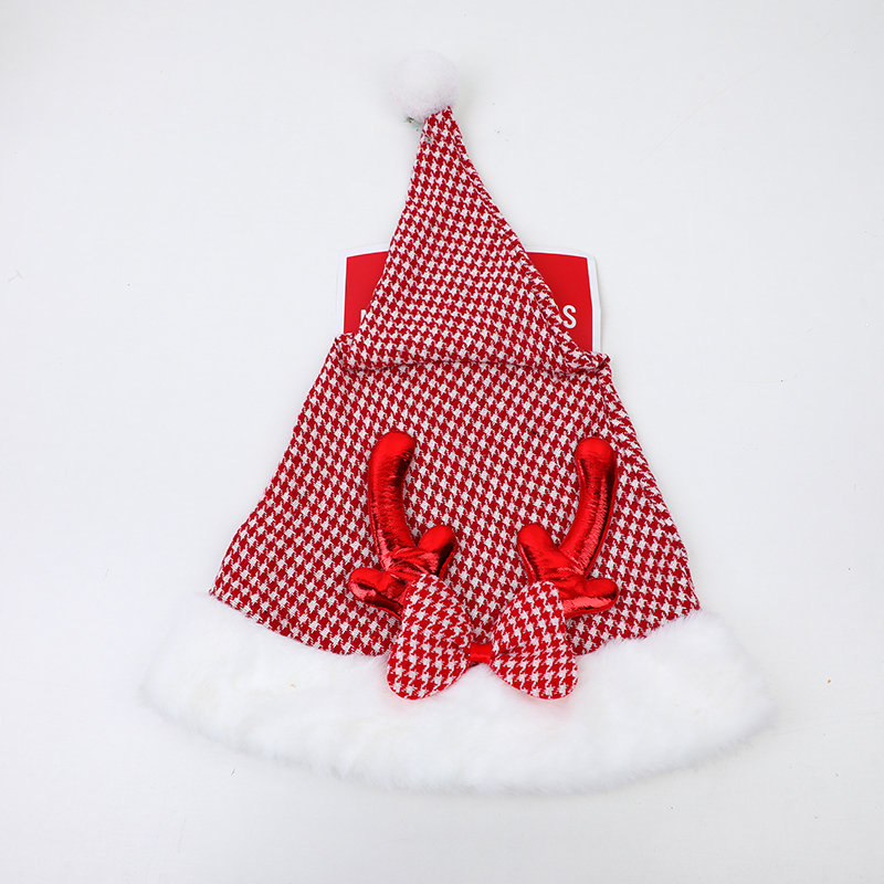 Christmas series plaid bowknot hat