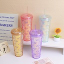 Double fish scale plastic cup -780ml