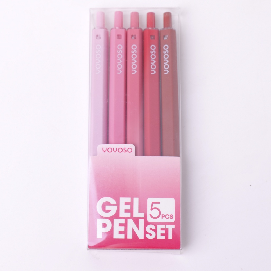 Macaron Red Series Concise Classic Gel Pen Set 5PCS-Blue refill