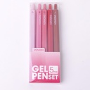 Macaron Red Series Concise Classic Gel Pen Set 5PCS-Blue refill
