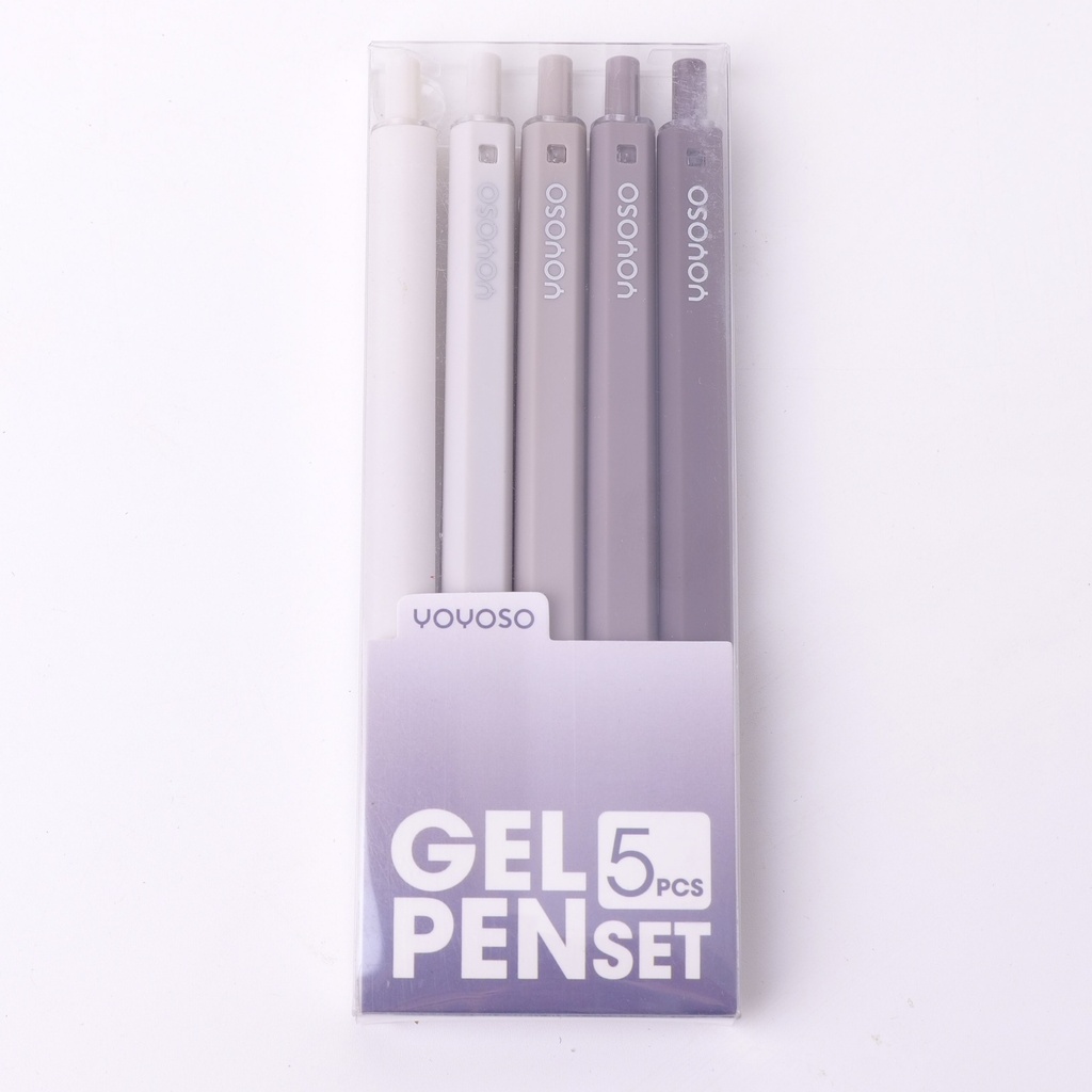 Macaron Gray Series Concise Classic Gel Pen Set 5PCS-Blue refill