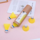 Yellow durable nylon badminton 6pcs