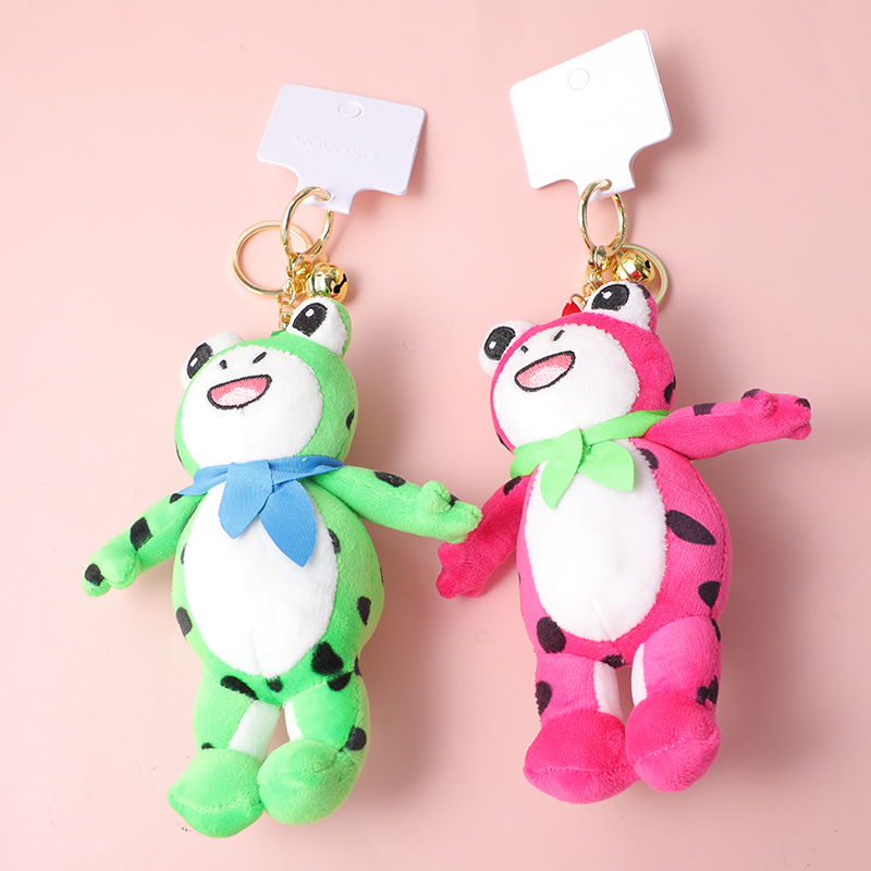 Performing frog plush doll key chain