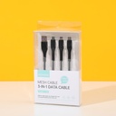 66W mesh cable 3-in-1 data cable - black