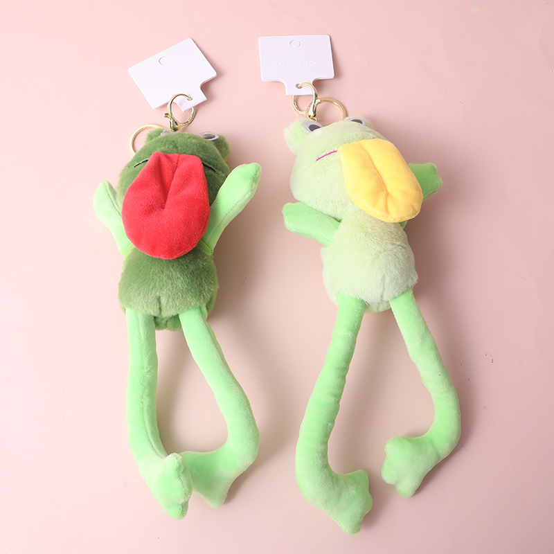 Hot funny frog stretchable plush doll key chain