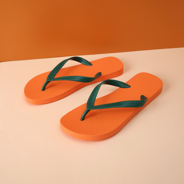 Simple unicolor mens flip flops   orange  43-44