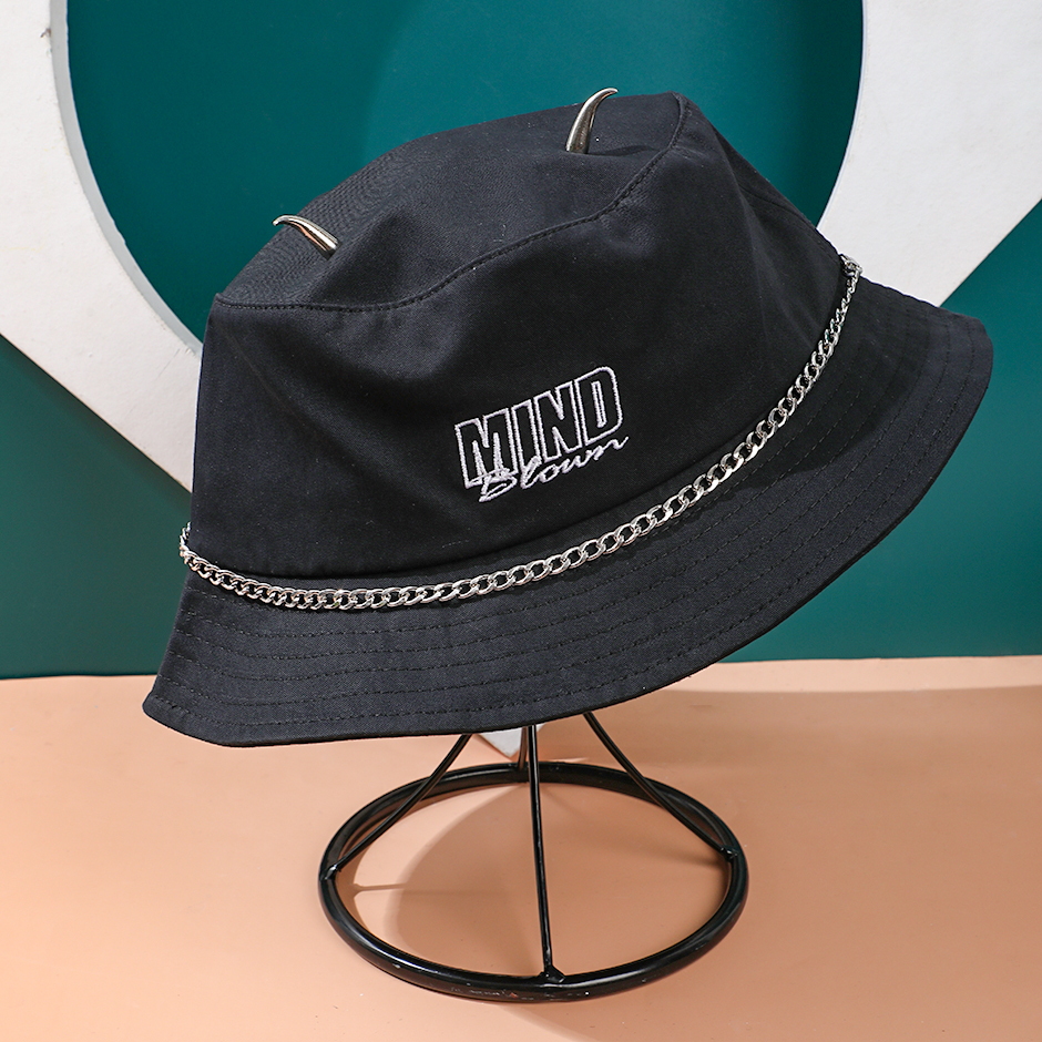 High fashion chain fisherman hat-black