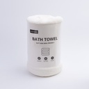 Coral velvet large bath towel-white