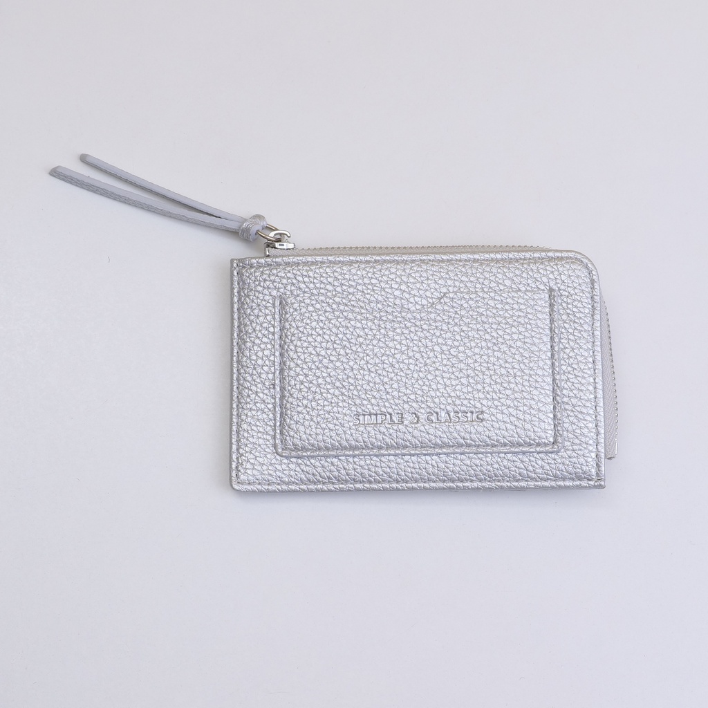 Silver series abrasive leather card bag