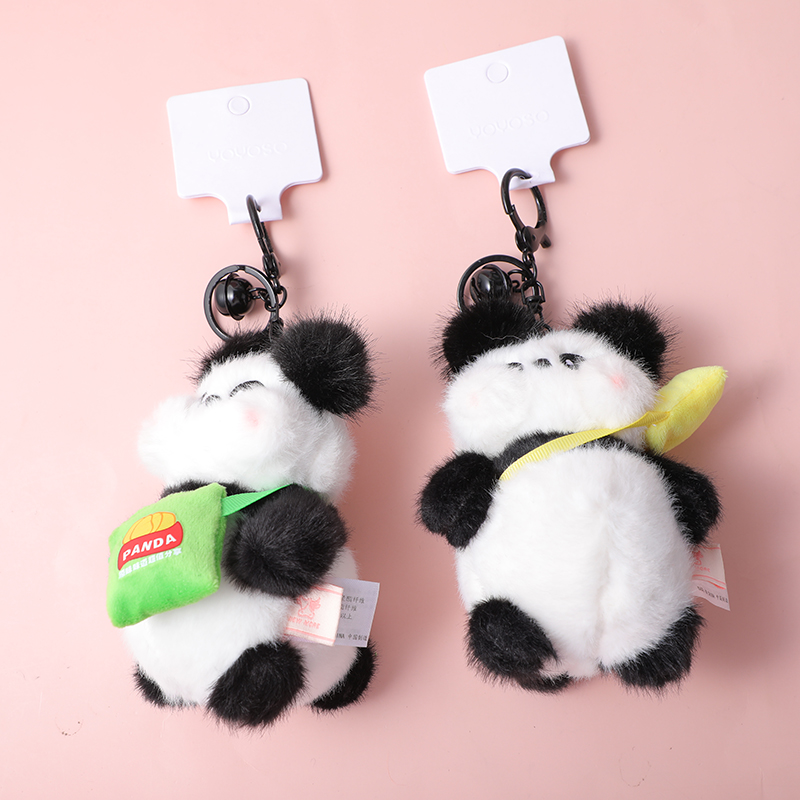 Fat stay at home panda nobody plush key chain