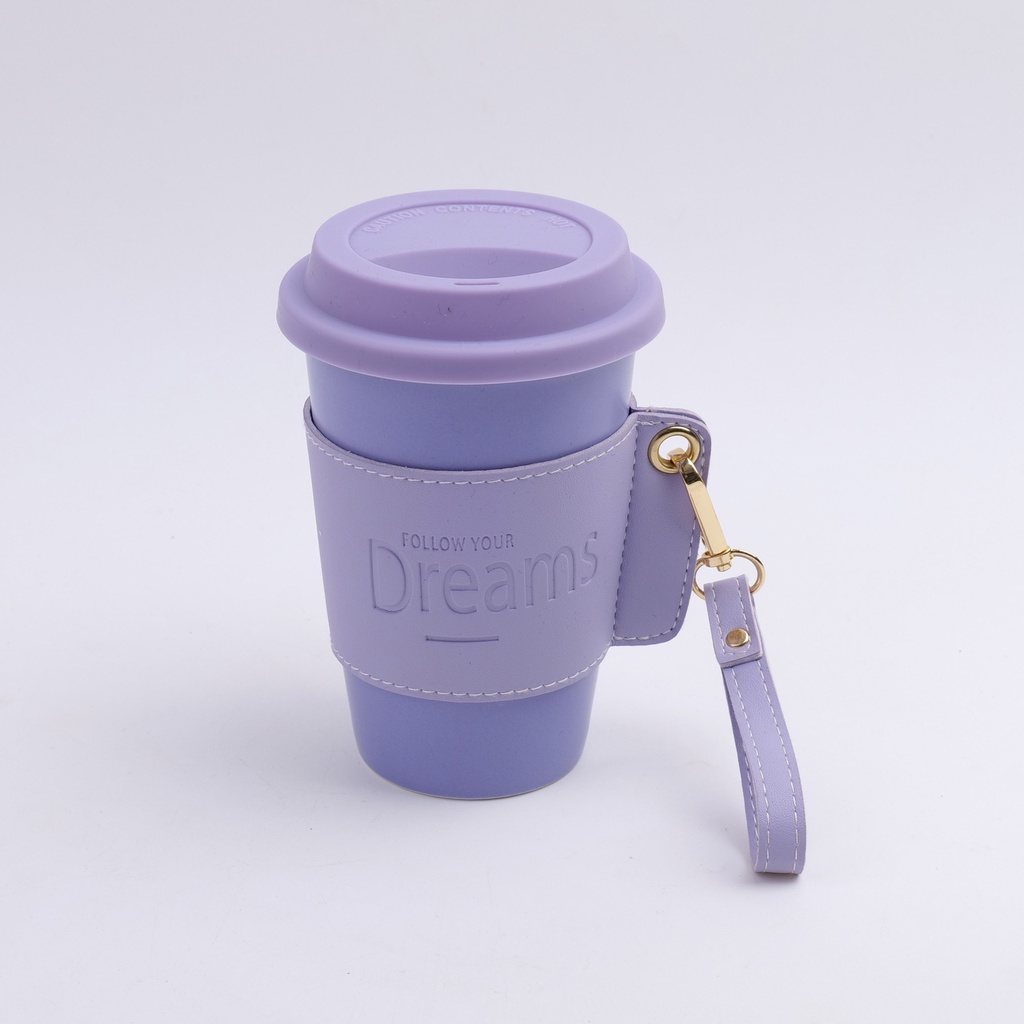 Creative leather mug 380ml- Purple