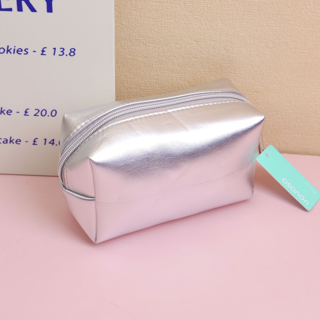 Silver series pillow cosmetic bag - medium