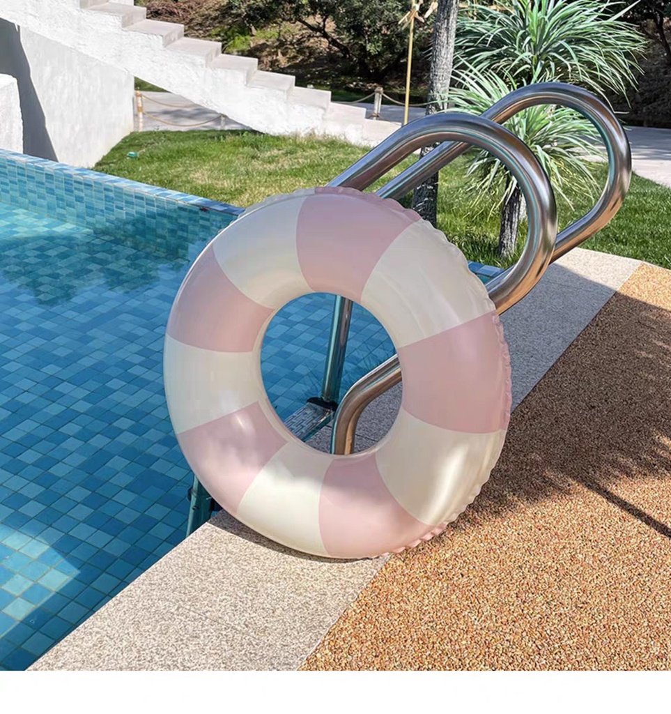 Pink plaid youth swimming ring -80