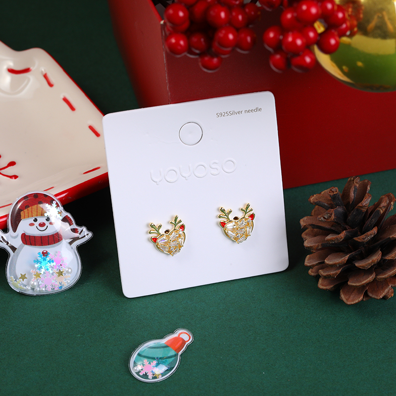 Christmas series gold antler stud earrings