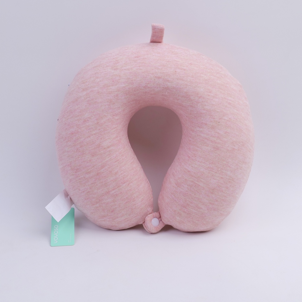 Skin friendly round head memory cotton U-shaped pillow - pink