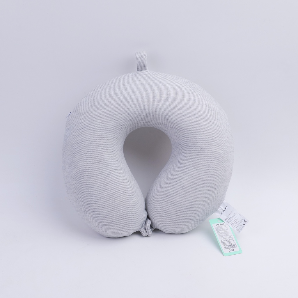 Skin friendly round head memory cotton U-shaped pillow - gray