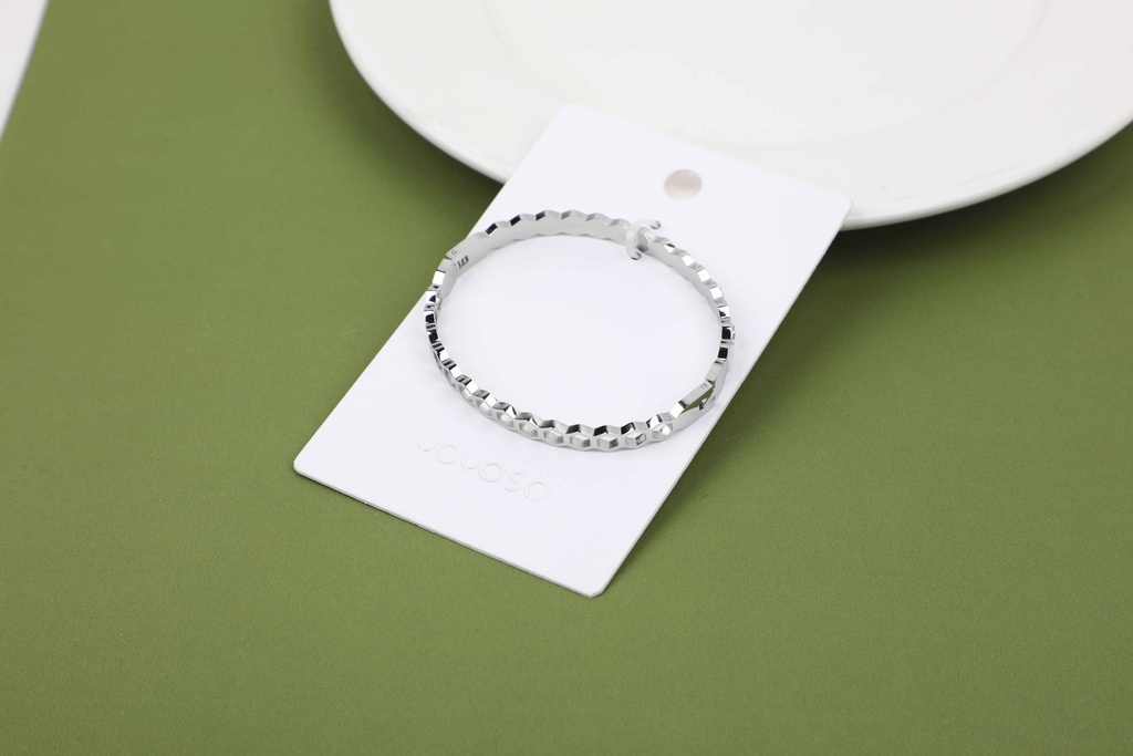 Single row hollow hexagonal bracelet