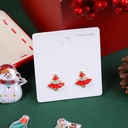 Christmas series mini red christmas tree stud earrings
