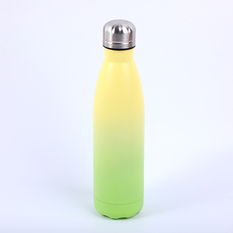 Double-layer 304 stainless steel insulated bottle-yellowish green