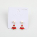 Christmas series red christmas tree stud earrings