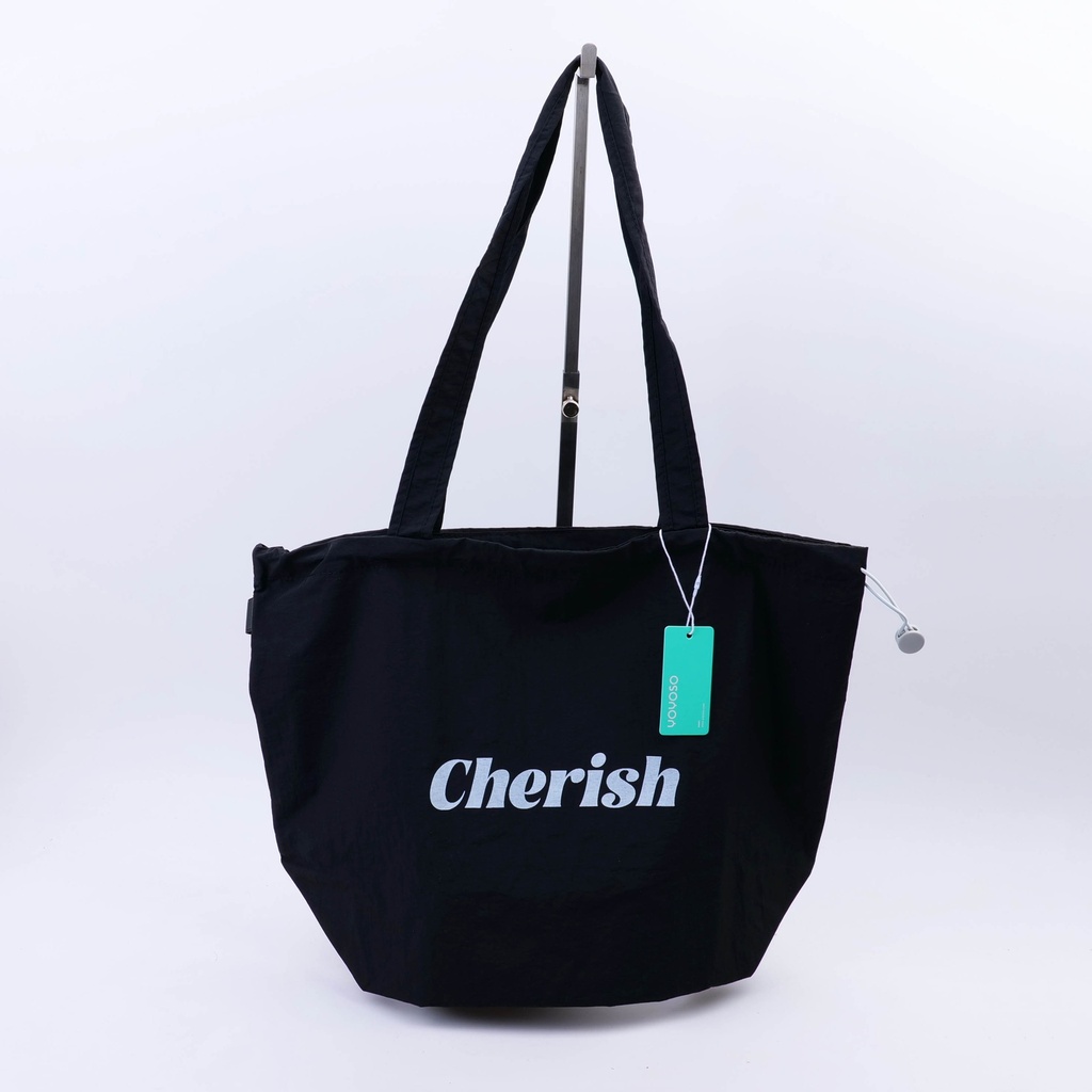 Large capacity drawstring canvas bag - black