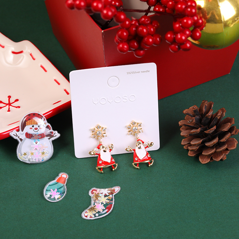 Christmas series bowknot snowflake earrings