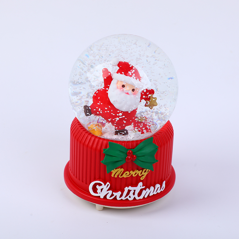 80# Santa claus automatic snow crystal ball red 80#