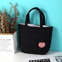 Love embroidered portable bucket bag-black