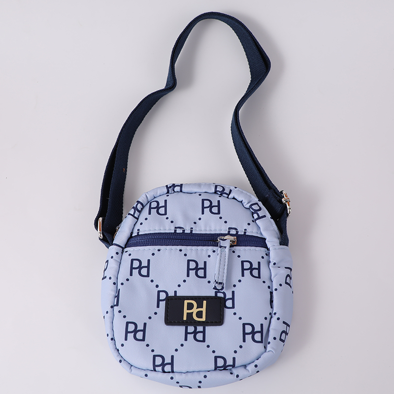 PD logo vertical crossbody bag with zipper-blue