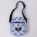 PD logo vertical crossbody bag with zipper-blue